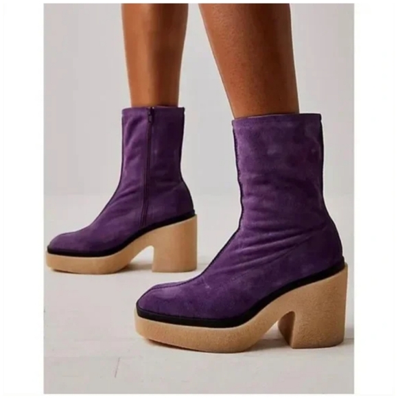 Free People Gigi Suede Ankle Boot in Purple - Picture 2 of 6